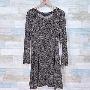 Karen Kane Stretch Jersey Knit T Shirt Dress Black Long Sleeve Casual Womens XL